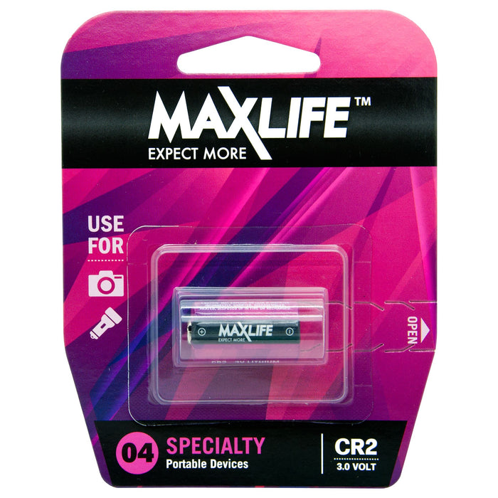 MAXLIFE CR2 Lithium 3V Battery. 1Pk.