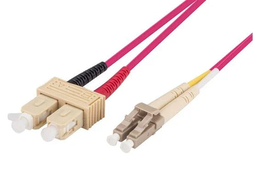 DYNAMIX 15M 50u SC/SC OM4 Fibre Lead (Duplex, Multimode) Raspberry Pink Jacket - LX2001 - Homewares, Outdoor, Phone Accessories, Cases, Speakers, Headphones + More -