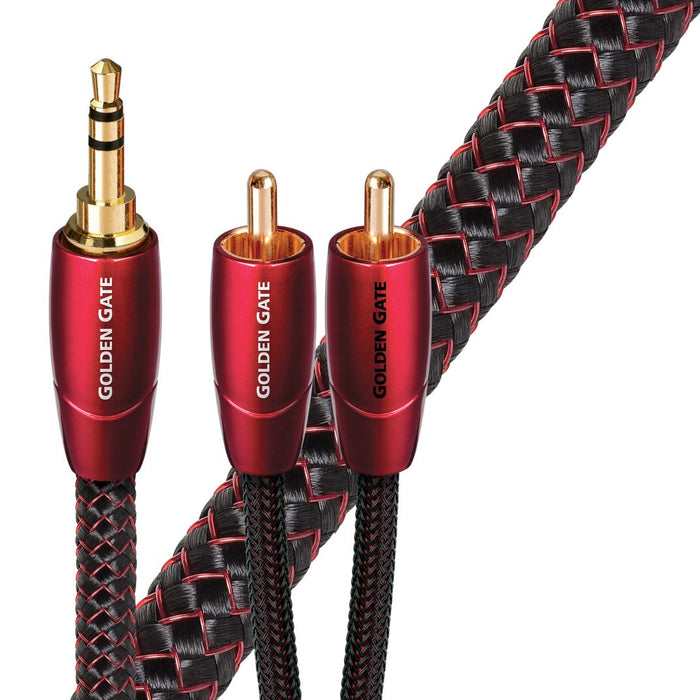 AUDIOQUEST Golden Gate 20M 3.5mm to 2 RCA. Solid perf surface copper Gold Plated