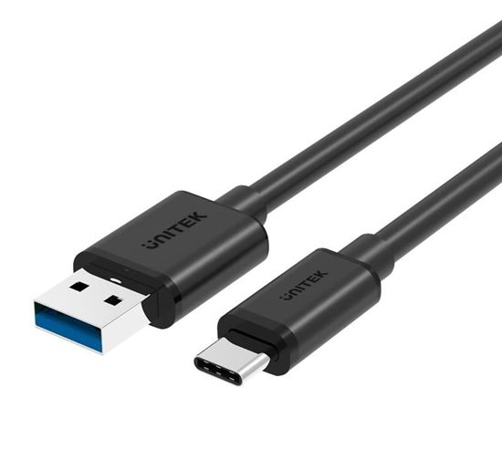 UNITEK 1m USB 3.1 USB-C Male to USB-A Male Cable. Reversible USB-C Connector; Su