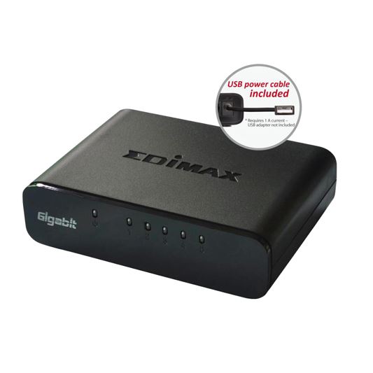 EDIMAX 5 Port 10/100/1000 Gigabit Desktop Switch. Full Duplex. High-Speed Networ