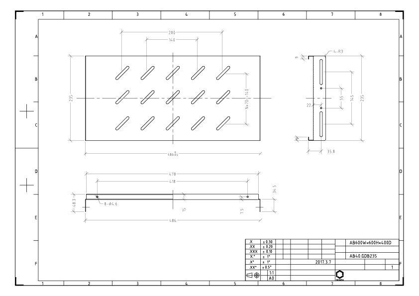 DYNAMIX ROD Series Outdoor Wall Mount Cabinet Fixed Shelf. Shelf Dims: 235mm Dep