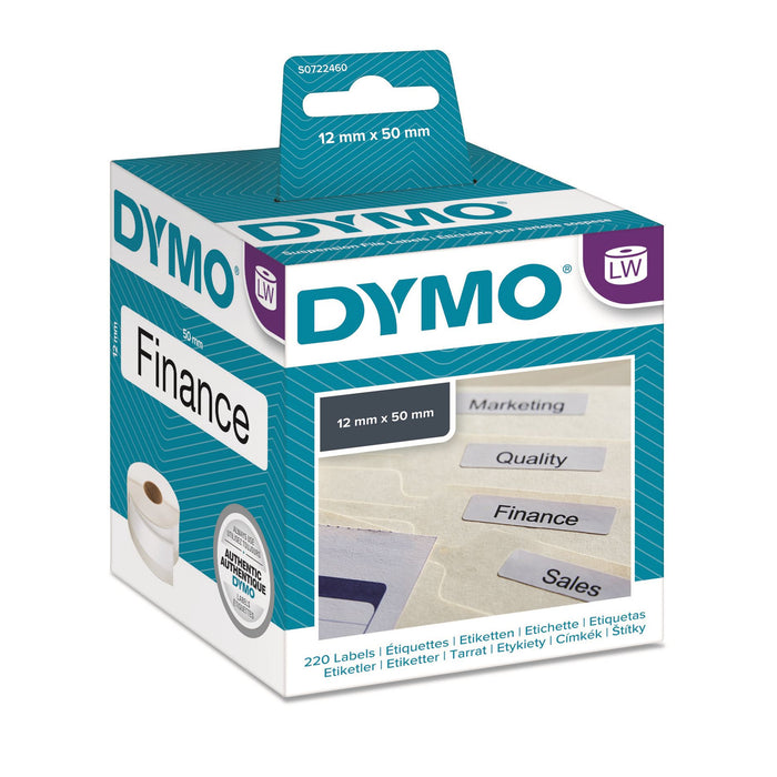 DYMO Genuine LabelWriter Suspension Filing Labels, 50mm x 12mm, White, 220 label
