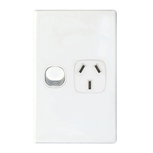 TRADESAVE Single 10A Vertical Power Point. Removable Cover. Moulded in Flame Res - LX2001 - Homewares, Outdoor, Phone Accessories, Cases, Speakers, Headphones + More -
