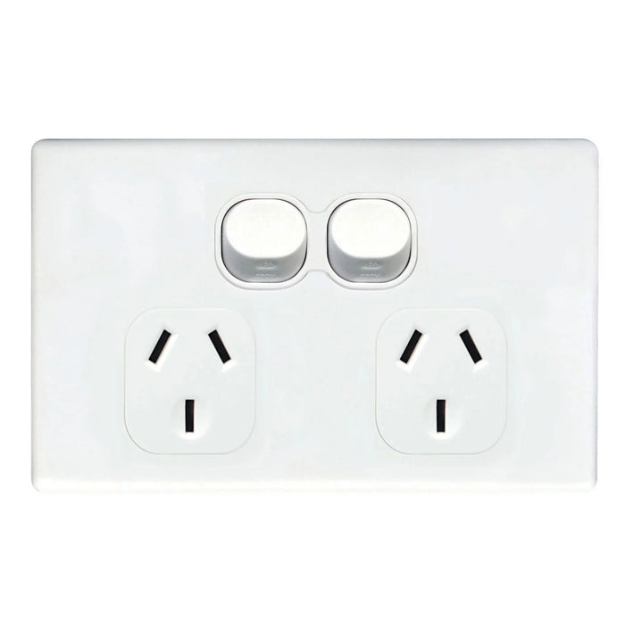 TRADESAVE Slim 10A Double Power Point. Removable Cover. Moulded in Flame Resista - LX2001 - Homewares, Outdoor, Phone Accessories, Cases, Speakers, Headphones + More -