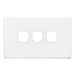 TRADESAVE Slim Switch Plate ONLY. 3 Gang. Accepts all Tradesave Mechanisms. Moul