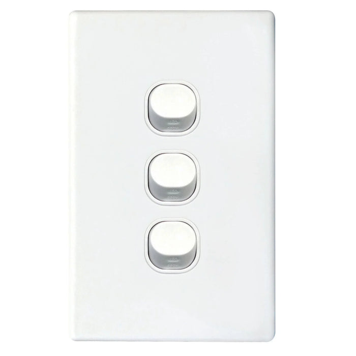 TRADESAVE Slim 16A 2-Way Vertical 3 Gang Switch. Moulded in Flame Resistant Poly - LX2001 - Homewares, Outdoor, Phone Accessories, Cases, Speakers, Headphones + More -