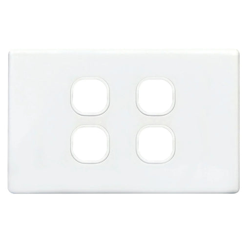 TRADESAVE Slim Switch Plate ONLY. 4 Gang. Accepts all Tradesave Mechanisms. Moul - LX2001 - Homewares, Outdoor, Phone Accessories, Cases, Speakers, Headphones + More -