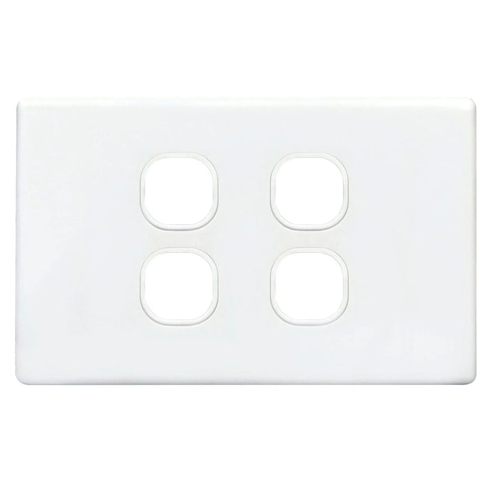 TRADESAVE Slim Switch Plate ONLY. 4 Gang. Accepts all Tradesave Mechanisms. Moul - LX2001 - Homewares, Outdoor, Phone Accessories, Cases, Speakers, Headphones + More -
