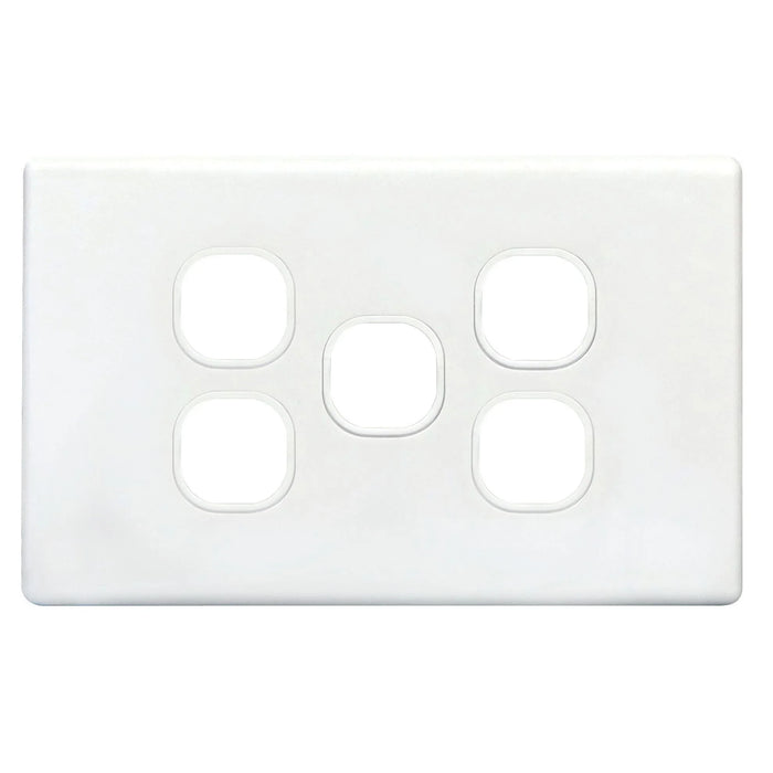 TRADESAVE Slim Switch Plate ONLY. 5 Gang. Accepts all Tradesave Mechanisms. Moul - LX2001 - Homewares, Outdoor, Phone Accessories, Cases, Speakers, Headphones + More -