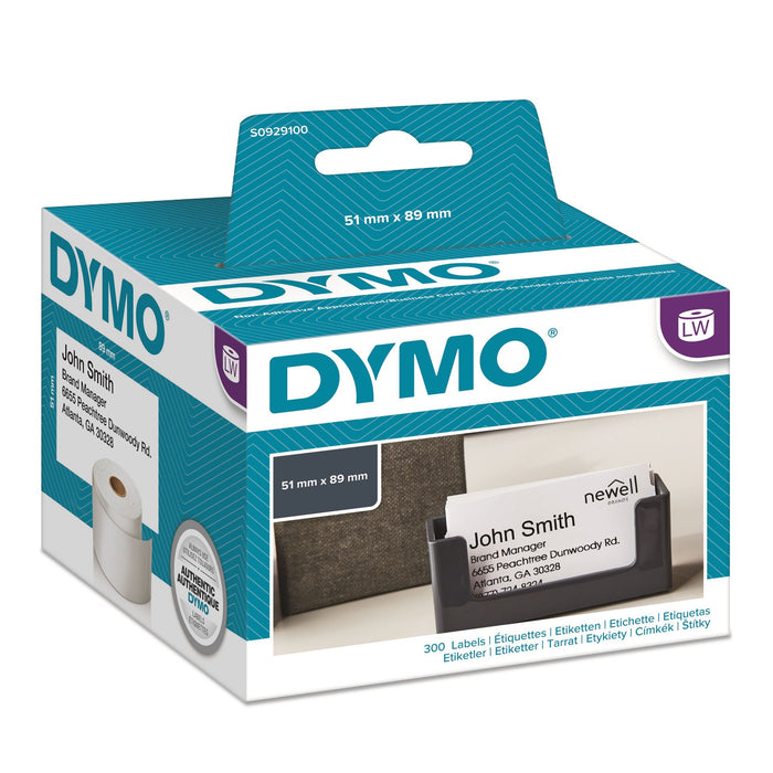 DYMO Genuine LabelWriter Name Badge Cards; 51mm x 89mm Non Adhesive; Compatible