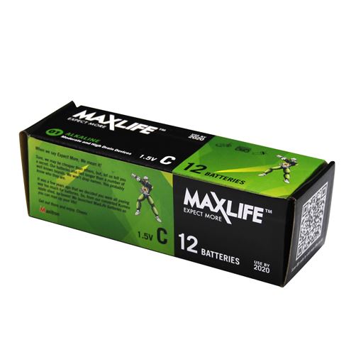MAXLIFE C Alkaline Battery 12 Batteries Per  Pack