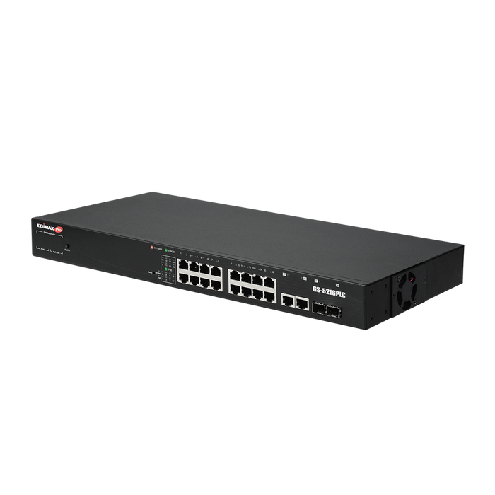 EDIMAX 18-Port Surveillance Long Range Gigabit PoE+ Web Smart Switch with 2 Giga