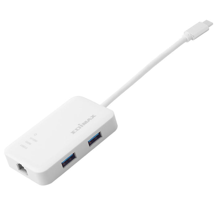 EDIMAX 2-in-1 USB 3.0 Multi-Port Ethernet Hub with USB-C Connector. 3x USB-A 3.0