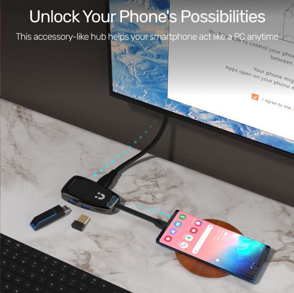 UNITEK 4-in-1 Multi-Port 100W PD Hub Supporting 10Gbps with USB-C Connector. Inc