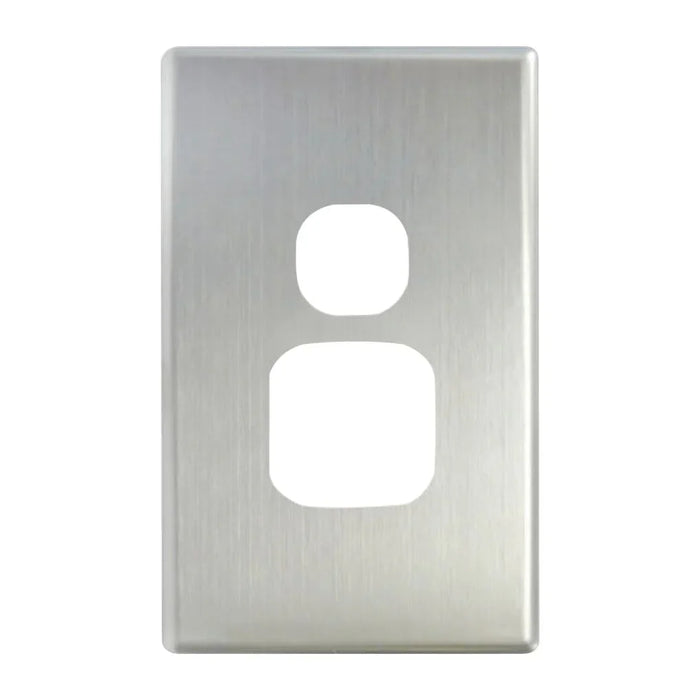 TRADESAVE Powerpoint Cover Plate Single, Vertical, Silver Aluminium. - LX2001 - Homewares, Outdoor, Phone Accessories, Cases, Speakers, Headphones + More -
