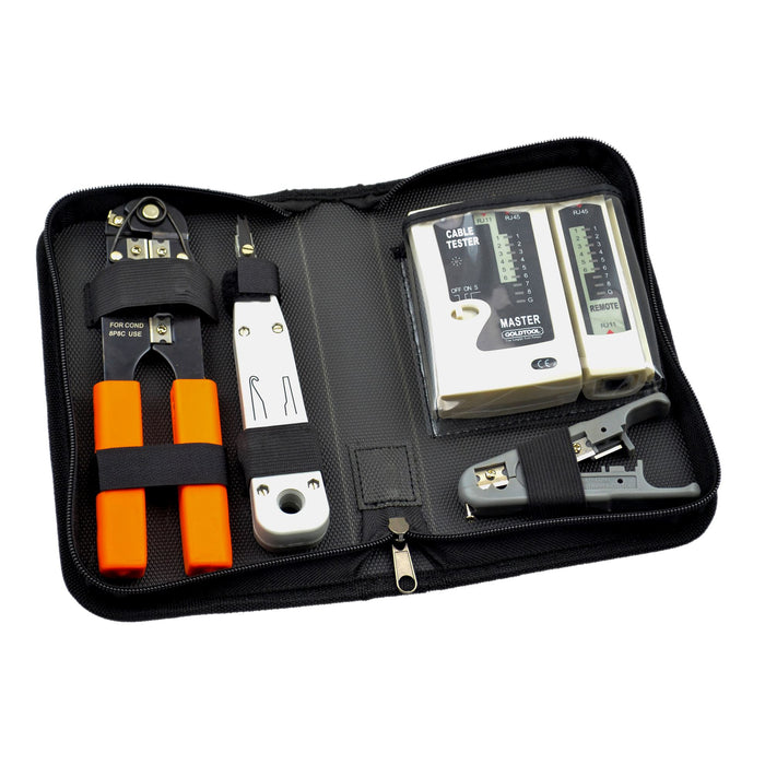 GOLDTOOL 4 Piece Network Tool Kit. Includes Low Impact Insertion Tool, Modular C
