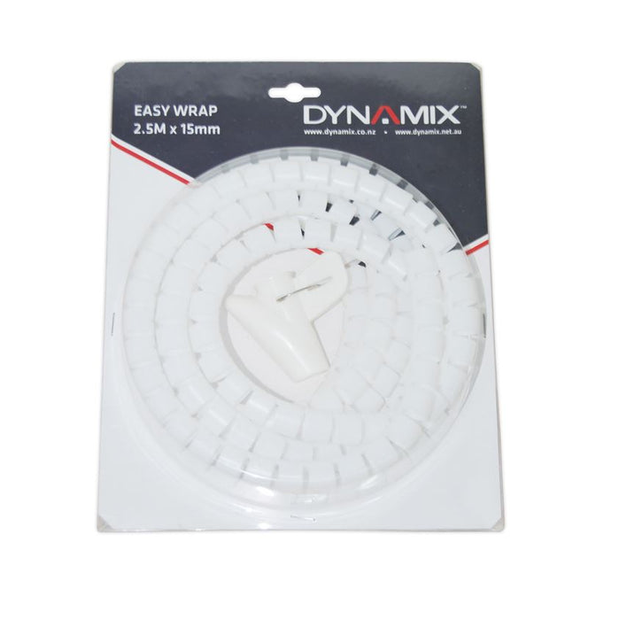 DYNAMIX 2.5mx15mm Easy Wrap - Cable Management Solution, Blister Retail Packagin