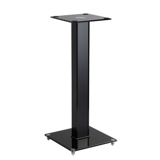 BRATECK 23.6" Aluminium/Glass Floor Standing BookShelf Speaker Stands. Tempered
