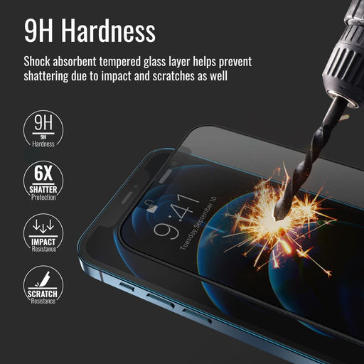 PROMATE Matte Screen Protector for iPhone 12 Max ; Silicon Edges; Privacy Protec