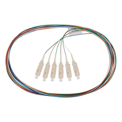 2M SC Pigtail OM3 6x Pack Colour Coded 900um Multimode Fibre Tight Buffer