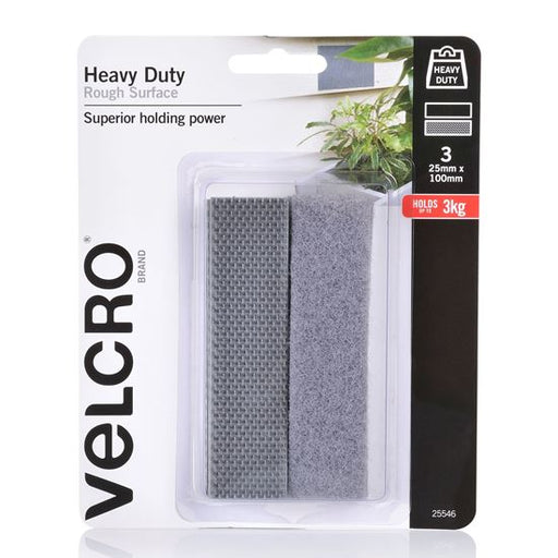 VELCRO Brand 25mm x 100mm Heavy Duty Pre-cut 6 Pack (3pc Hook & 3 pc Loop) Surfa