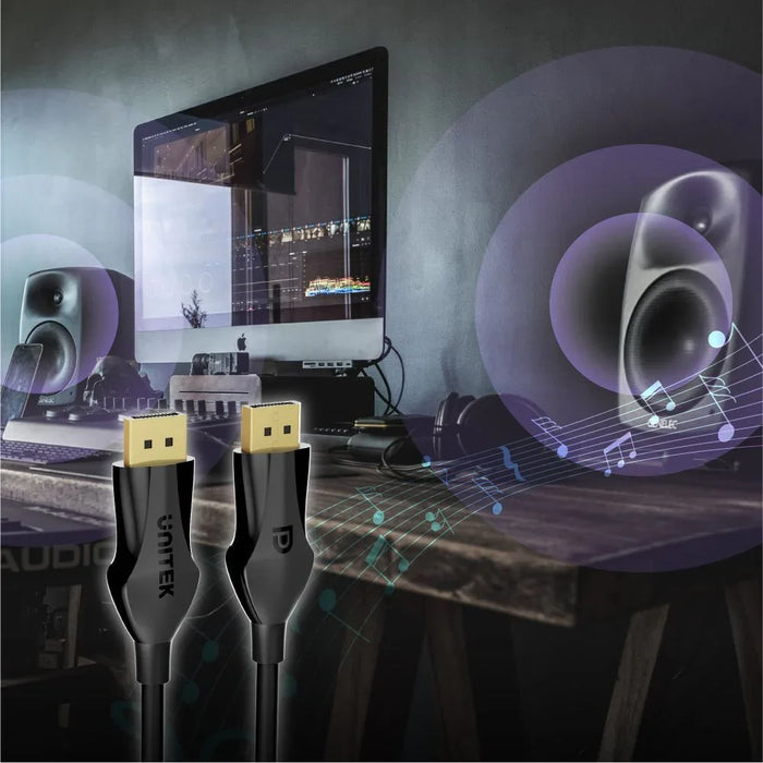 UNITEK 1m DisplayPort V1.4 Cable Supports up to 8K @60Hz, 4K @144Hz, 1440p @240H - LX2001 - Homewares, Outdoor, Phone Accessories, Cases, Speakers, Headphones + More -