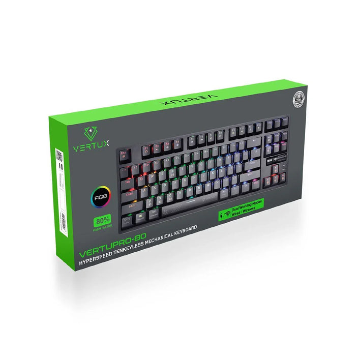 VERTUX HyperSpeed Mechanical Gaming Keyboard. RGB LED Backlit Keys. Built-in 200 - LX2001 - Homewares, Outdoor, Phone Accessories, Cases, Speakers, Headphones + More -