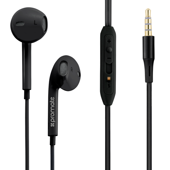 PROMATE Lightweight High- Performance Stereo Earbuds with In-Line Mic and Univer