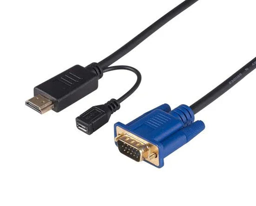 DYNAMIX 2m HDMI to VGA Cable, Includes Micro USB Female. Optional Power - LX2001 - Homewares, Outdoor, Phone Accessories, Cases, Speakers, Headphones + More -
