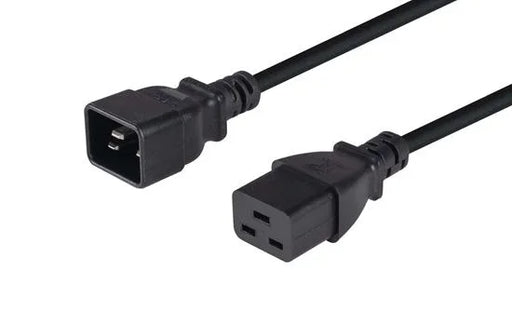 DYNAMIX 1M IEC 16A Power Extension Cord. (C20 Plug to C19 Socket) 1.5mm Black - LX2001 - Homewares, Outdoor, Phone Accessories, Cases, Speakers, Headphones + More -