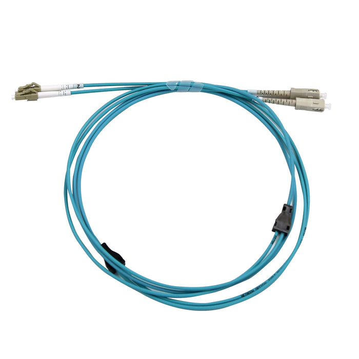 15M LC/SC OM3 Armoured Fibre Lead (Duplex, Multimode) Aqua 3.3mm LZSH Jacket