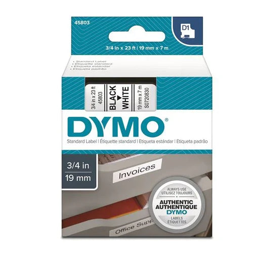 DYMO Genuine D1 Label Cassette Tape 19mm x 7M; Black on White Suitable for the L - LX2001 - Homewares, Outdoor, Phone Accessories, Cases, Speakers, Headphones + More -