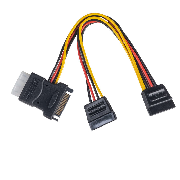 DYNAMIX Dual Port Serial ATA Power Splitter Cable, Splits 1x SATA 15P