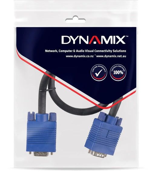 DYNAMIX 2m VESA DDC1 & DDC2 VGA Male/Male Cable - Moulded Black - LX2001 - Homewares, Outdoor, Phone Accessories, Cases, Speakers, Headphones + More -