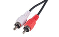 DYNAMIX 10m RCA Audio Cable 2 RCA to 2 RCA Plugs, Coloured Red & White
