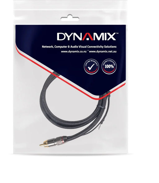 DYNAMIX 3m Coaxial Subwoofer Cable RCA Male to Male w/ Grounding Spade Connector - LX2001 - Homewares, Outdoor, Phone Accessories, Cases, Speakers, Headphones + More -
