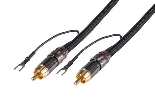 DYNAMIX 6m Coaxial Subwoofer Cable RCA Male to Male w Grounding Spade Connectors