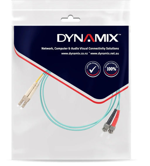DYNAMIX 10M 50u LC/ST OM3 Fibre Lead (Duplex, Multimode) Aqua LSZH Jacket - LX2001 - Homewares, Outdoor, Phone Accessories, Cases, Speakers, Headphones + More -