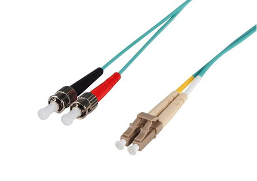 DYNAMIX 5M 50u LC/ST OM3 Fibre Lead (Duplex, Multimode) Aqua LSZH Jacket
