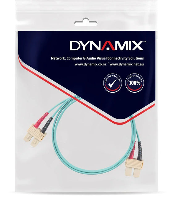DYNAMIX 30M 50u SC/SC OM3 Fibre Lead (Duplex, Multimode) Aqua LSZH Jacket - LX2001 - Homewares, Outdoor, Phone Accessories, Cases, Speakers, Headphones + More -