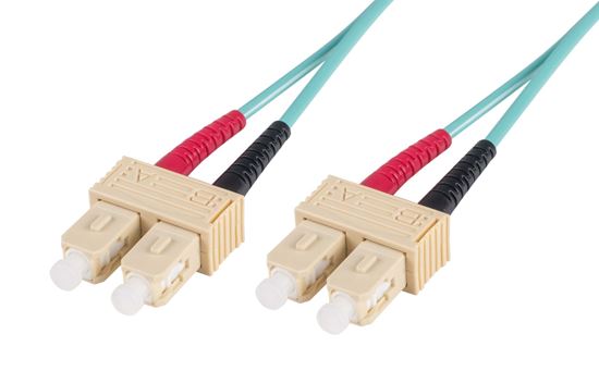 DYNAMIX 15M 50u SC/SC OM3 Fibre Lead (Duplex, Multimode) Aqua LSZH Jacket