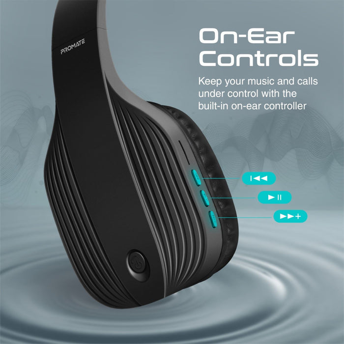PROMATE Bluetooth Wireless Over-Ear Headphones. Up to 10 Hours Playback 300mAh B