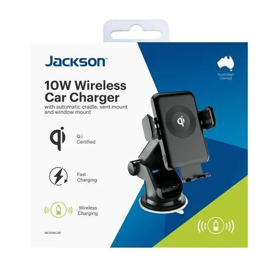 Jackson Qi Wireless In-Car Phone Charger with Cradle, Vent & Window Mount - LX2001 - Homewares, Outdoor, Phone Accessories, Cases, Speakers, Headphones + More -