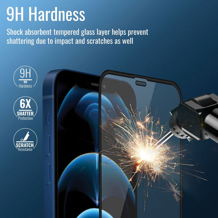 PROMATE Clear Screen Protector Designed for iPhone 13 Max with Built-In Bumper.