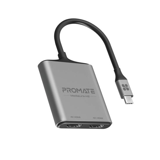 PROMATE 4K USB-C Connector to Dual HDMI Adapter. Compatible with All USB-C Outpu