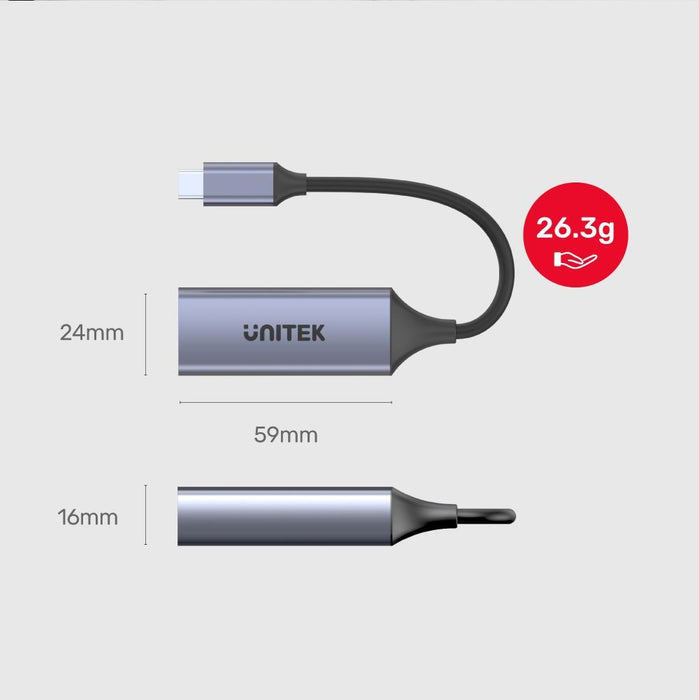 UNITEK USB-C to Gigabit Ethernet Adapter. Data Transfer Rate up to 5Gbps; 100W P