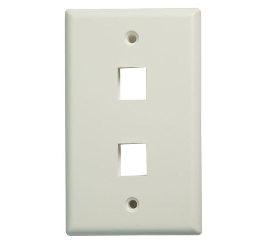 DYNAMIX Dual Port Face Plate for RJ45 110 Keystone Jacks