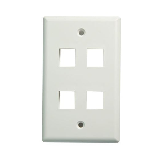 DYNAMIX Quad Port Face Plate for RJ45 110 Keystone Jacks