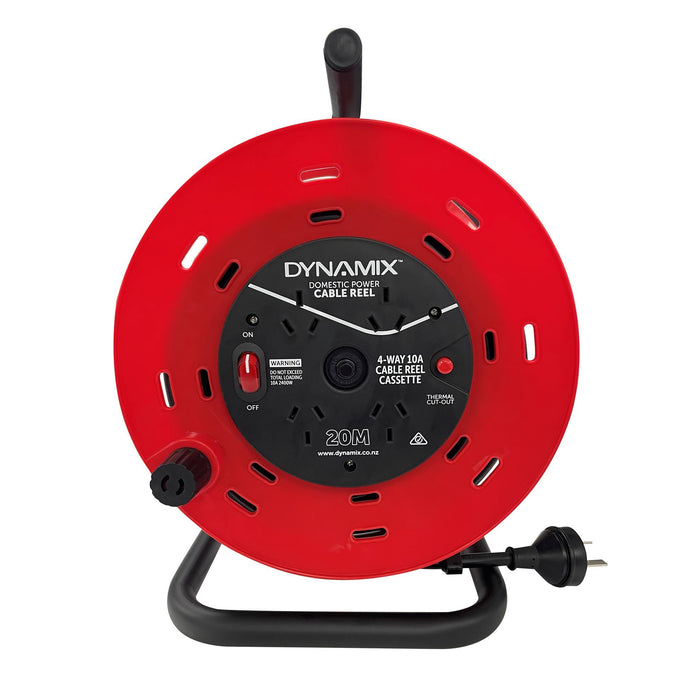 DYNAMIX 20M 4-Way 10A Heavy Duty Cable Reel with DP Switch (on/off)